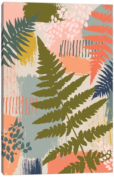 Organic Ferns Canvas Art Print - Fern Art