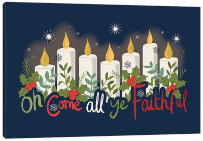 Oh Come All Ye Faithful Canvas Art Print - Religious Christmas Art
