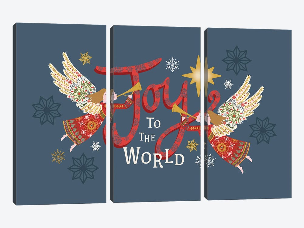 Joy to the World by Lisa Perry 3-piece Canvas Artwork