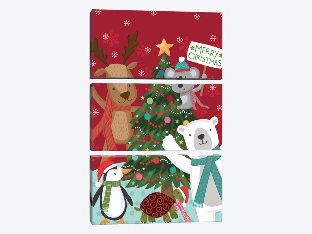 Merry Christmas by Lisa Perry 3-piece Canvas Art Print