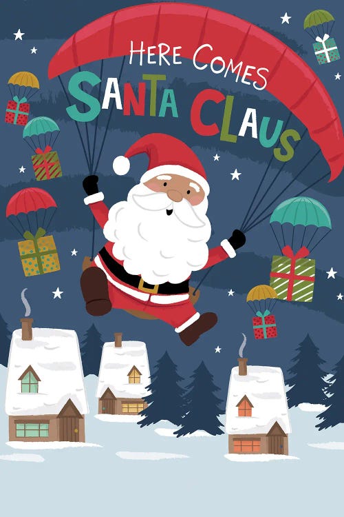 Here Comes Santa Claus by Lisa Perry wall art