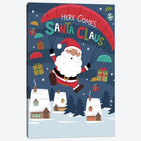 Here Comes Santa Claus Canvas Print #LPY4} by Lisa Perry Canvas Wall Art