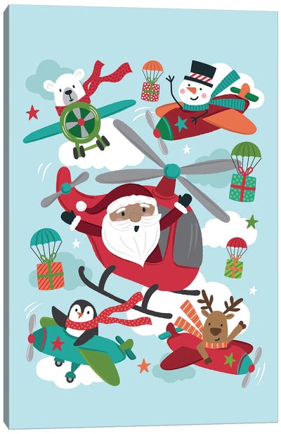 Christmas Cheer Canvas Art Print - Polar Bear Art