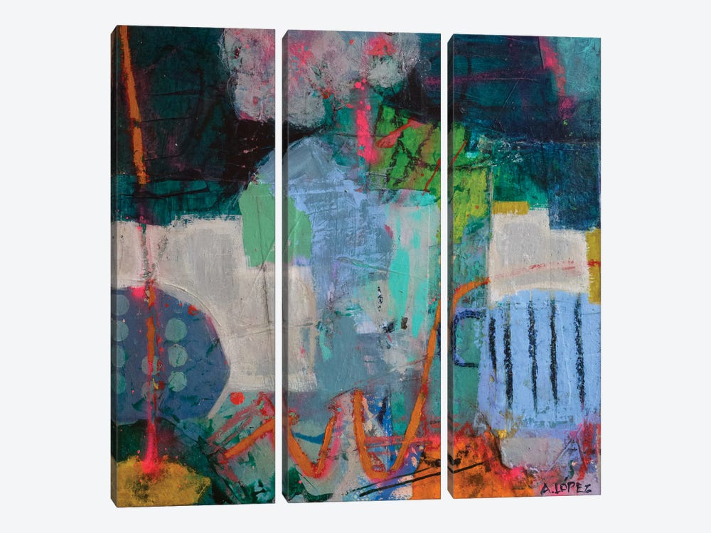 The Blue Painting by Andrea Lopez 3-piece Art Print