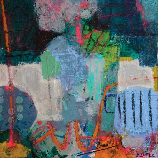 Geometric Patterns: The Blue Painting by Andrea Lopez