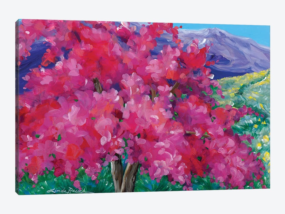 Crimson Crabapple Tree by Linda Rauch 1-piece Canvas Art