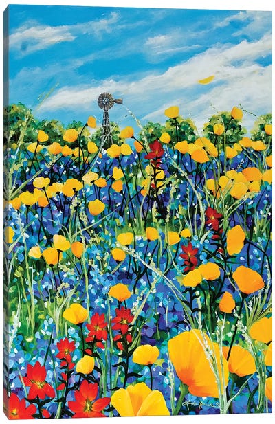 Hill Country Canvas Art Print - Garden & Floral Landscape Art