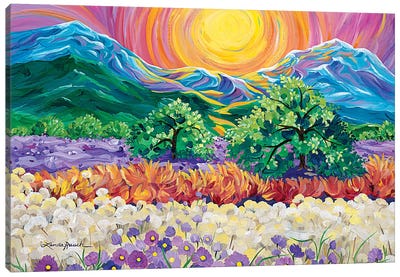 Taos Sunrise Canvas Art Print - Linda Rauch
