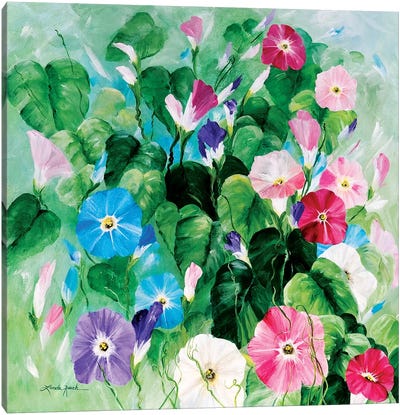 Morning Glory Bouquet Canvas Art Print - Linda Rauch