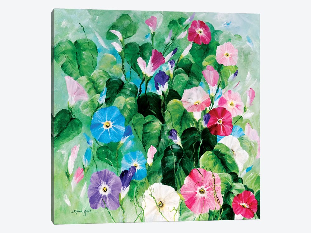 Morning Glory Bouquet by Linda Rauch 1-piece Canvas Wall Art