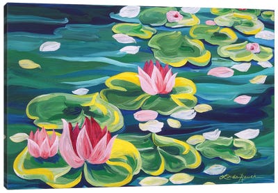 Lily Pond Canvas Art Print - Linda Rauch