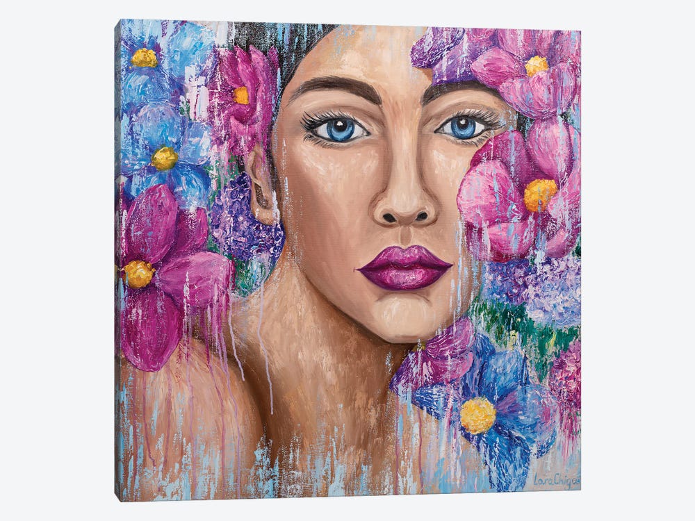 Girl In Flowers by Larisa Chigirina 1-piece Canvas Artwork