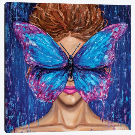 Lady Butterfly Canvas Print #LRC24} by Larisa Chigirina Canvas Art