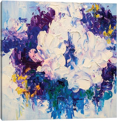 Abstract Flower Canvas Art Print - Textured Florals