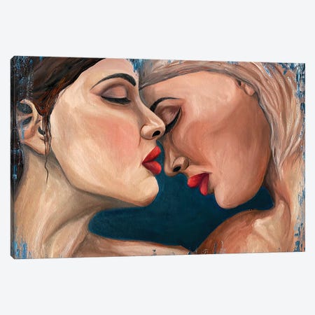 Couple Portrait Canvas Print #LRC45} by Larisa Chigirina Canvas Artwork