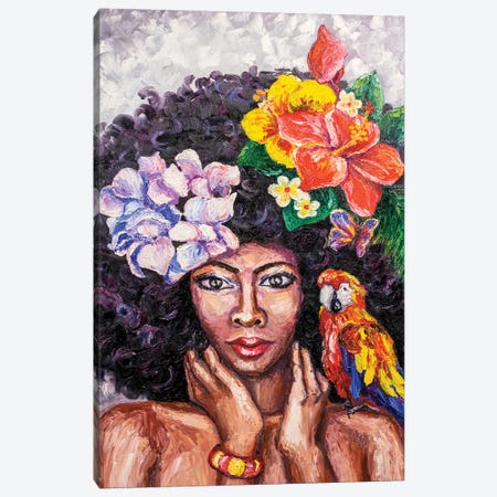 African American Woman Canvas Print #LRC5} by Larisa Chigirina Art Print