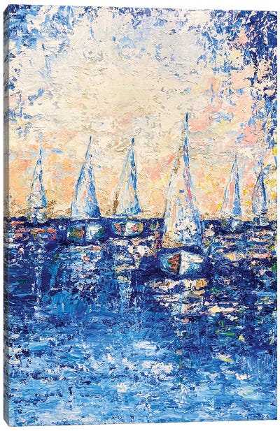 Dawn At Sea Canvas Art Print - Larisa Chigirina