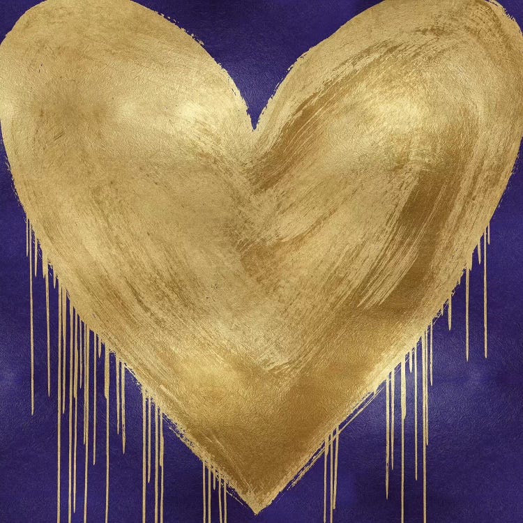 Big Hearted Gold on Purple by Lindsay Rodgers wall art