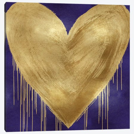 Big Hearted Gold on Purple Canvas Print #LRD13} by Lindsay Rodgers Art Print