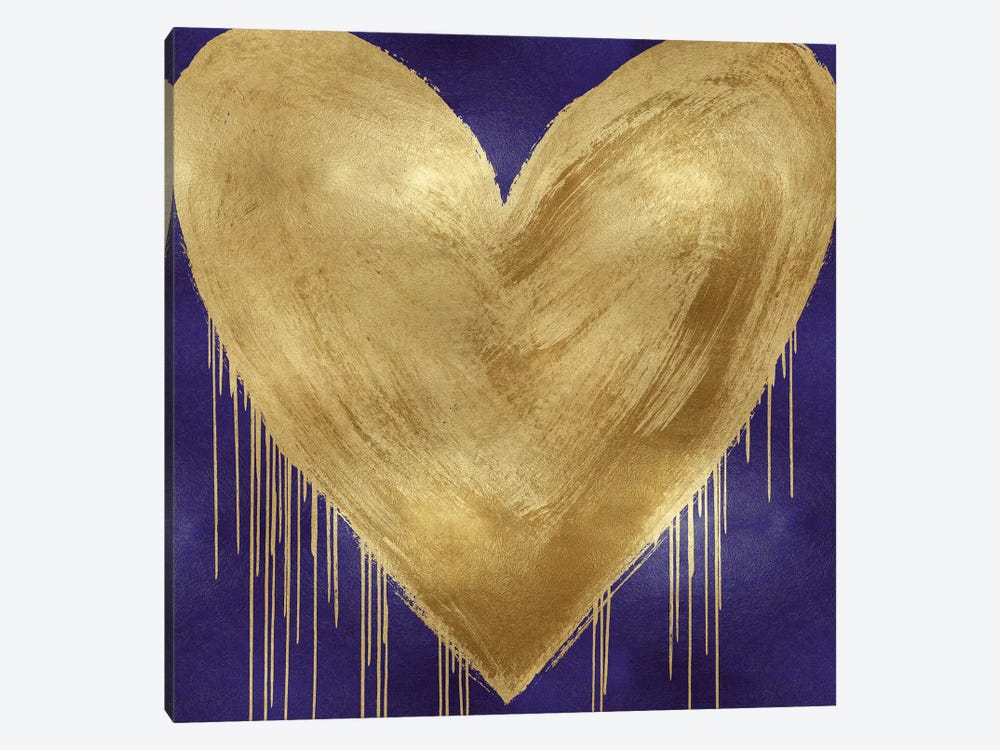 Big Hearted Gold on Purple by Lindsay Rodgers 1-piece Art Print