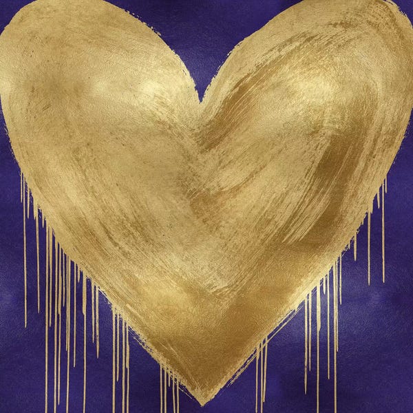 Lindsay Rodgers: Big Hearted Gold on Purple by Lindsay Rodgers