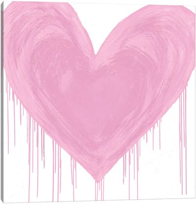 Big Hearted Pink Canvas Art Print - Romantic Bedroom Art
