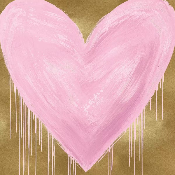 Lindsay Rodgers: Big Hearted Pink on Gold by Lindsay Rodgers