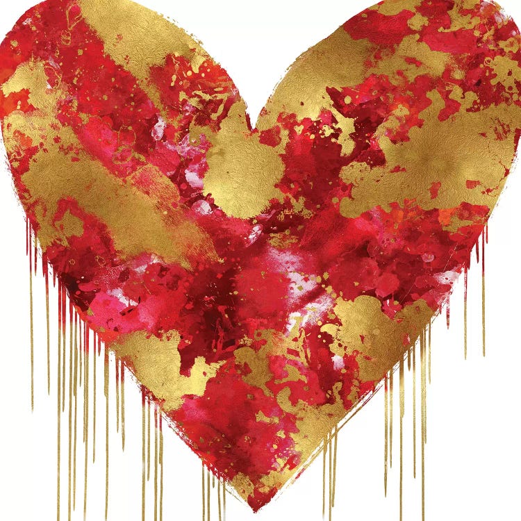 Big Hearted Red and Gold by Lindsay Rodgers wall art