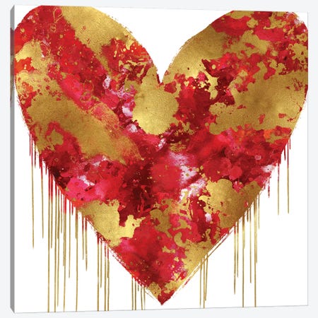 Big Hearted Red and Gold Canvas Print #LRD23} by Lindsay Rodgers Canvas Art