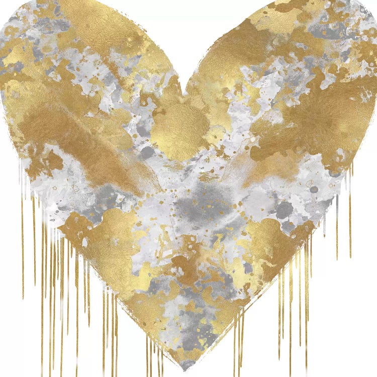 Big Hearted Silver and Gold by Lindsay Rodgers wall art