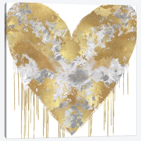 Big Hearted Silver and Gold Canvas Print #LRD25} by Lindsay Rodgers Canvas Art Print