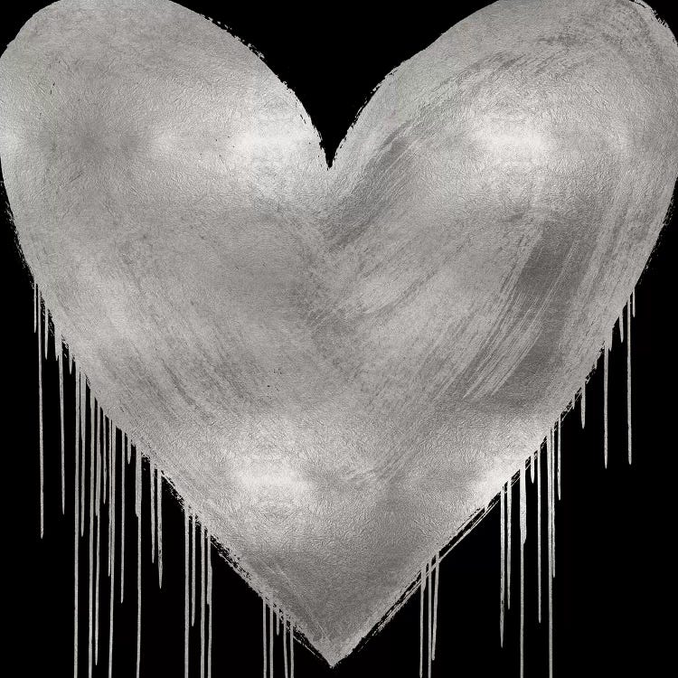 Big Hearted Silver on Black by Lindsay Rodgers wall art
