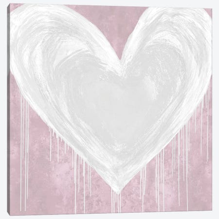 Big Hearted White on Pink Canvas Print #LRD28} by Lindsay Rodgers Canvas Art