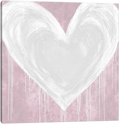 Big Hearted White on Pink Canvas Art Print - Heart Art