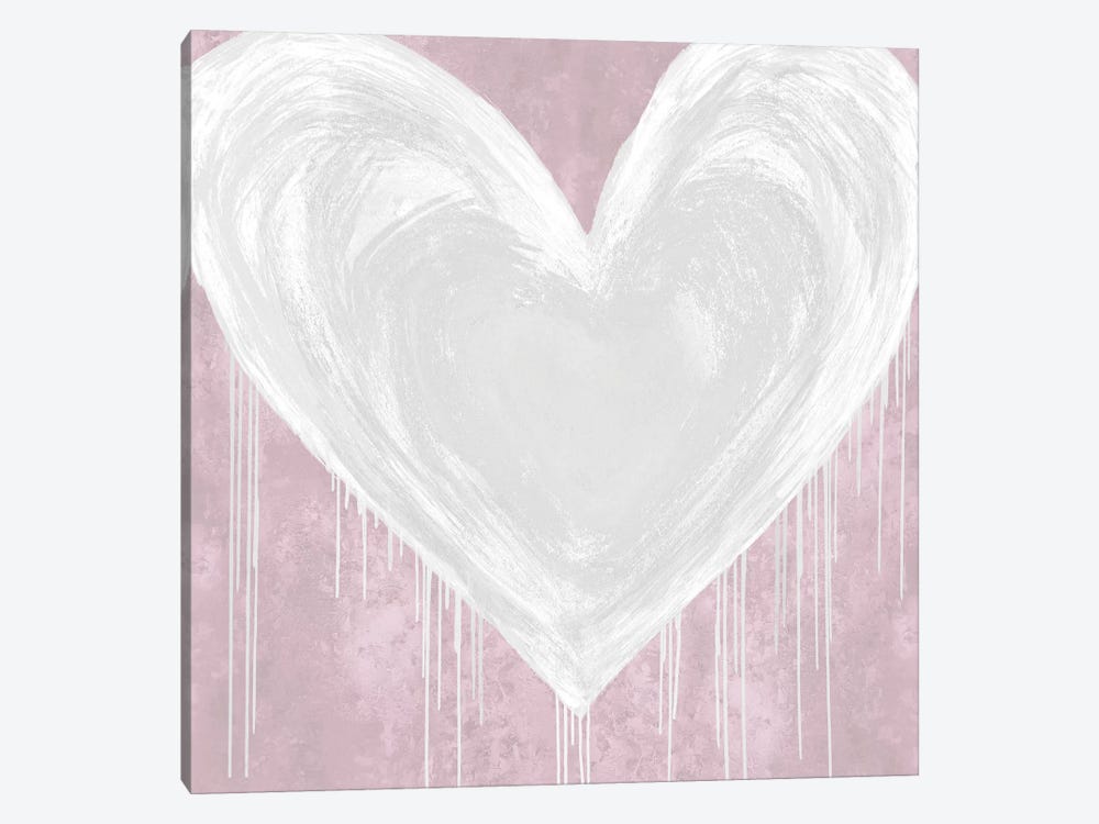 Big Hearted White on Pink by Lindsay Rodgers 1-piece Art Print