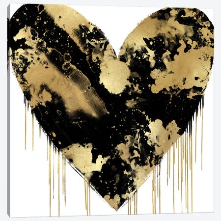 Big Hearted Black and Gold Canvas Print #LRD3} by Lindsay Rodgers Art Print