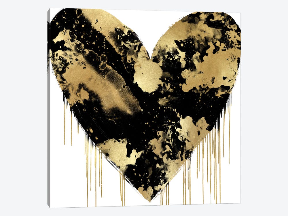 Big Hearted Black and Gold by Lindsay Rodgers 1-piece Art Print