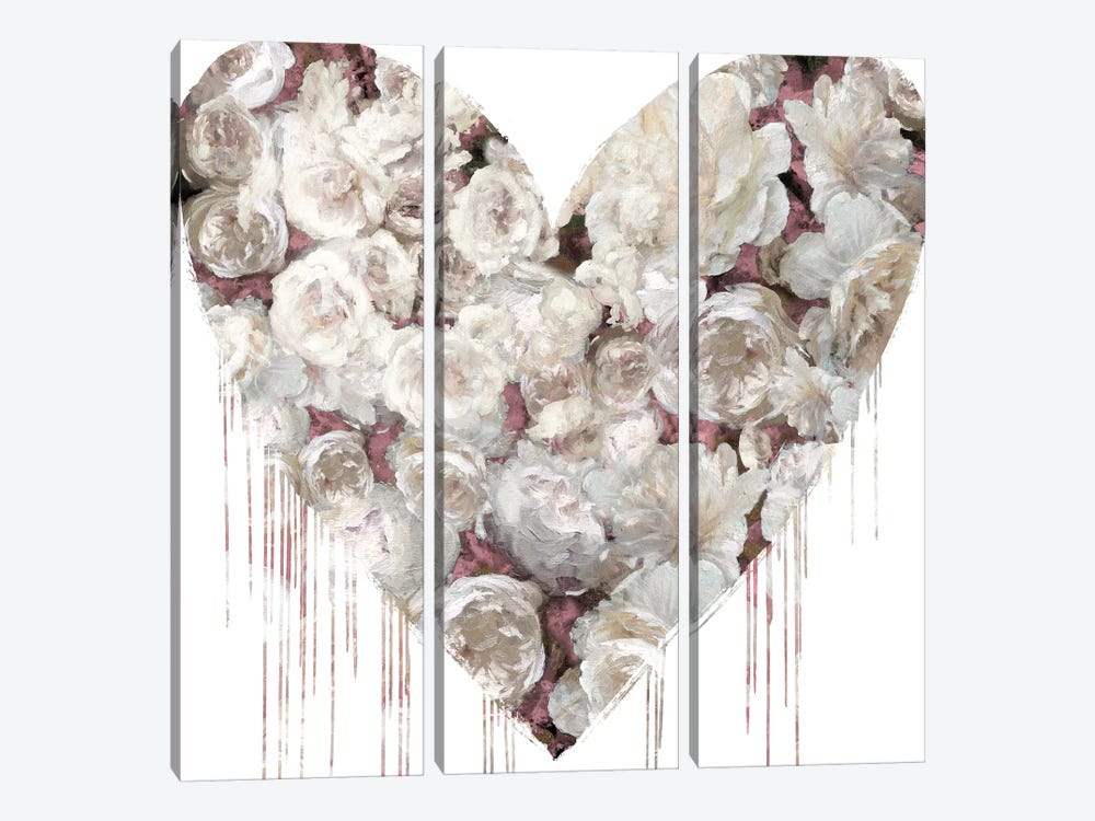 Big Hearted Flowers I by Lindsay Rodgers 3-piece Canvas Art Print