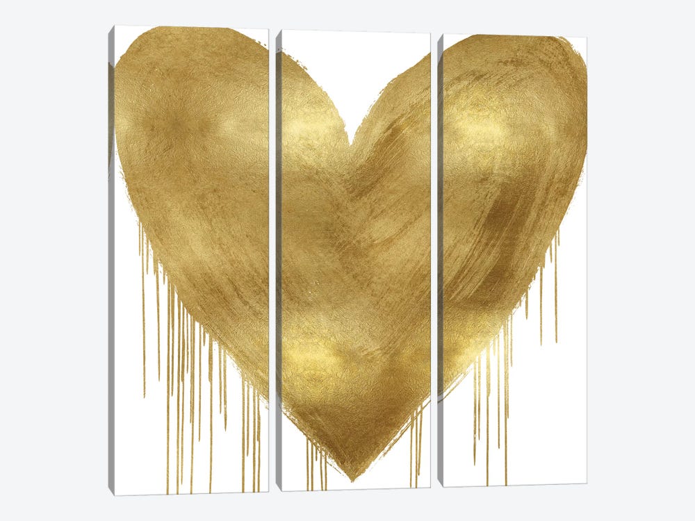 Big Hearted Gold by Lindsay Rodgers 3-piece Canvas Wall Art