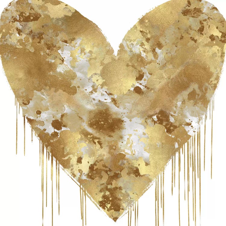 Big Hearted Gold and White by Lindsay Rodgers wall art