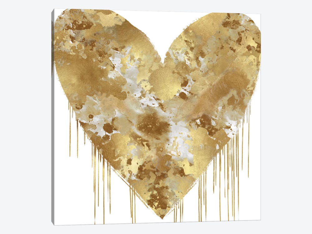 Big Hearted Gold and White by Lindsay Rodgers 1-piece Art Print