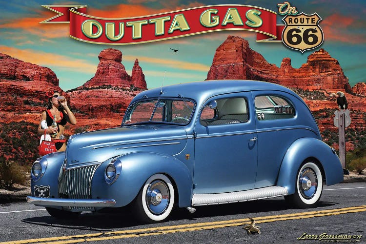 Outta Gas On Route 66 by Larry Grossman wall art