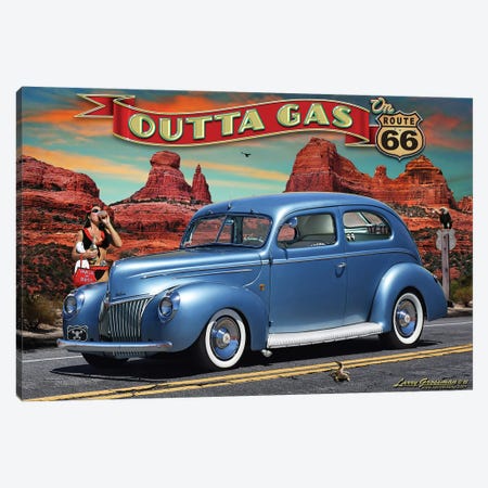 Outta Gas On Route 66 Canvas Print #LRG100} by Larry Grossman Canvas Wall Art