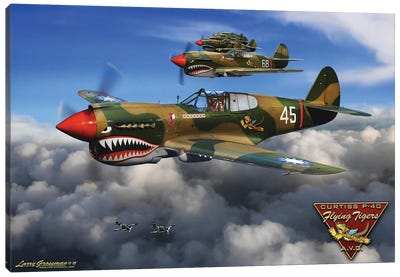 P-40 Flying Tiger.jpeg Canvas Art Print - Vintage Décor