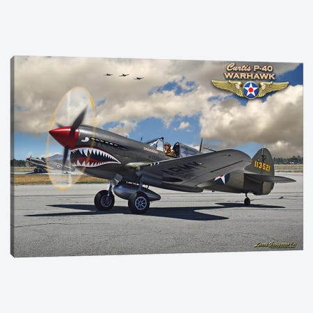 P-40 Warhawk Canvas Print #LRG104} by Larry Grossman Art Print