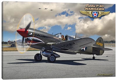 P-40 Warhawk Canvas Art Print - Military Aircraft Art