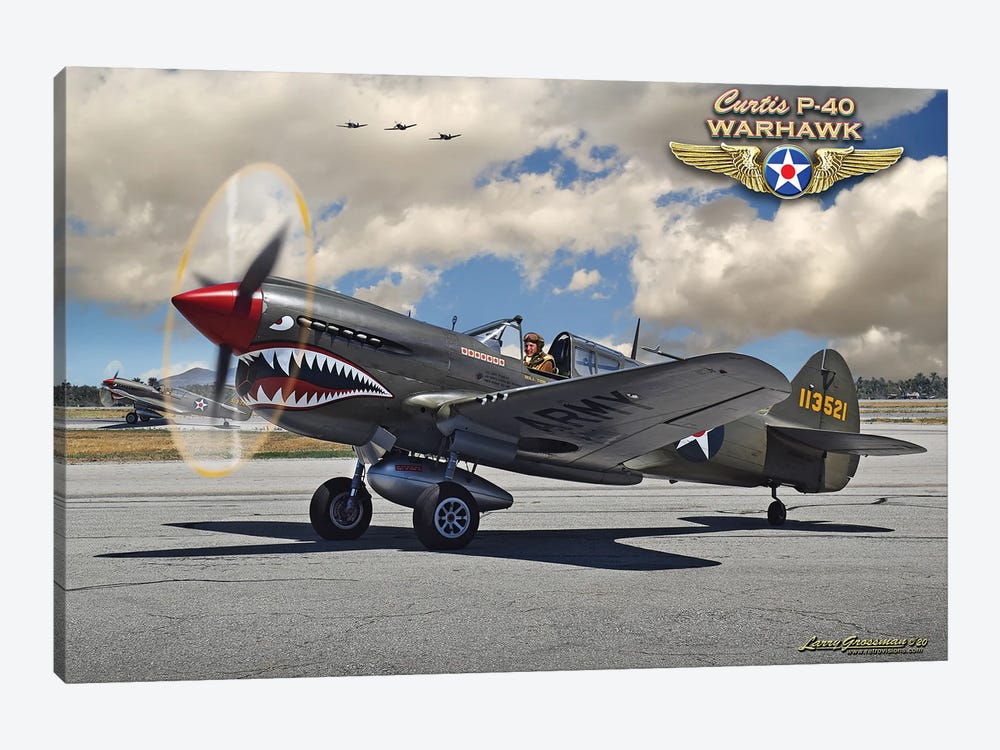 P-40 Warhawk by Larry Grossman 1-piece Canvas Art
