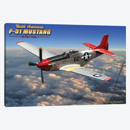 P-51 Mustang Canvas Print #LRG105} by Larry Grossman Art Print