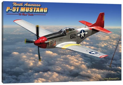 P-51 Mustang Canvas Art Print - Scenic & Nature Typography