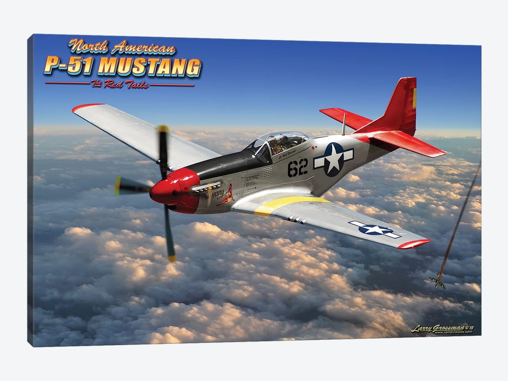 P-51 Mustang by Larry Grossman 1-piece Canvas Art Print